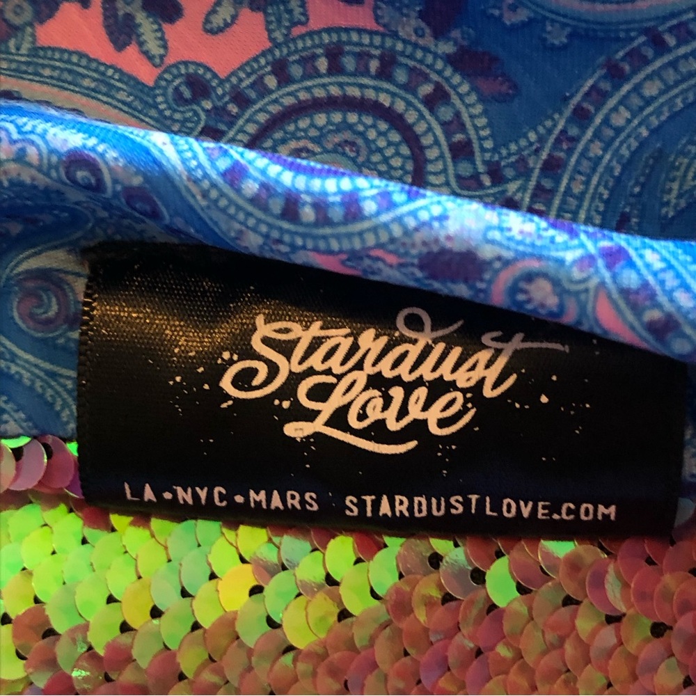 Stardust Love Reversible Sequined Paisley Cosmic Festival Infinity Head Scarf - Picture 8 of 9